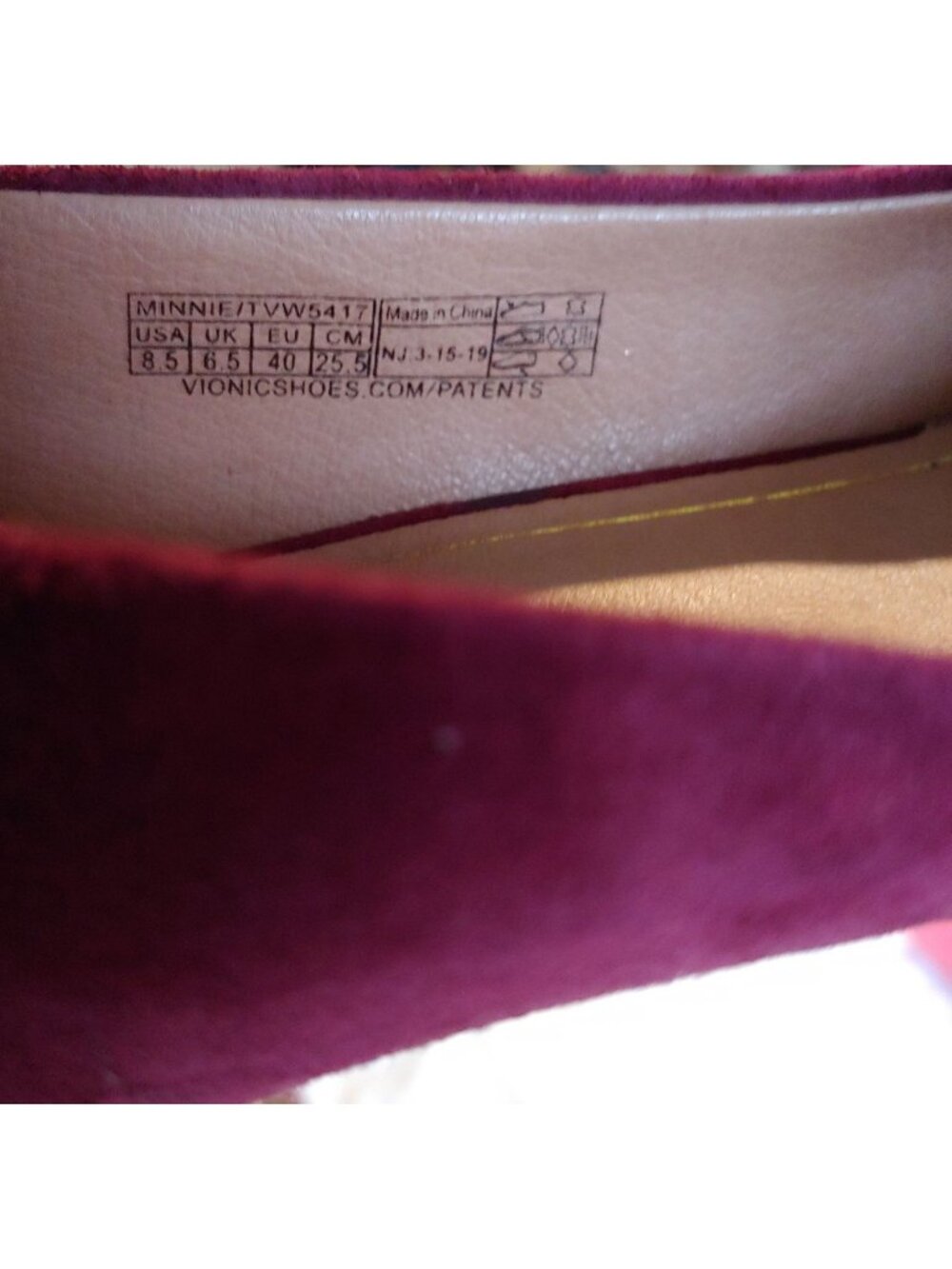 Vionic Minnie Kitten Heel Pump Burgundy Suede Arch Support Comfort Old Money 8.5 - Picture 10 of 10